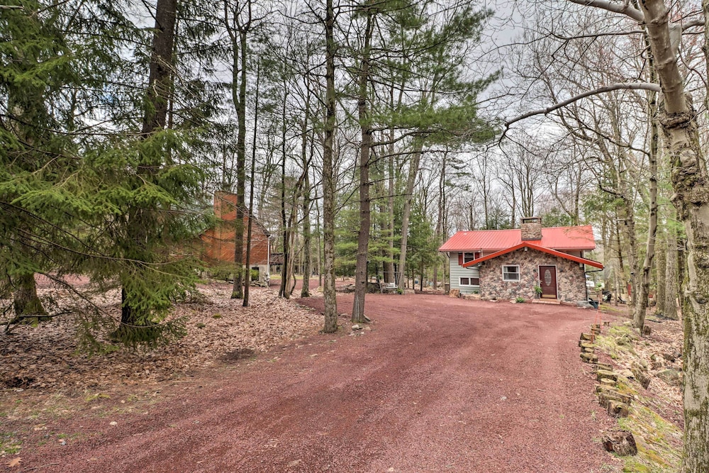 Deck & Fire Pit: Cozy Pocono Mountain Home view 3