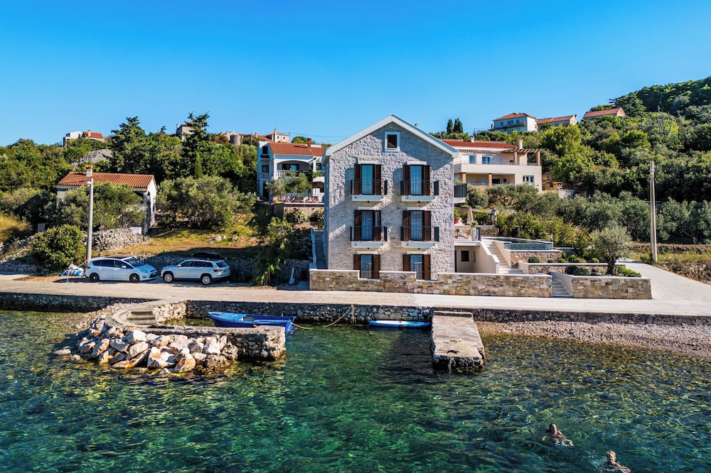 Sea front Villa Draga - infinity pool view 5