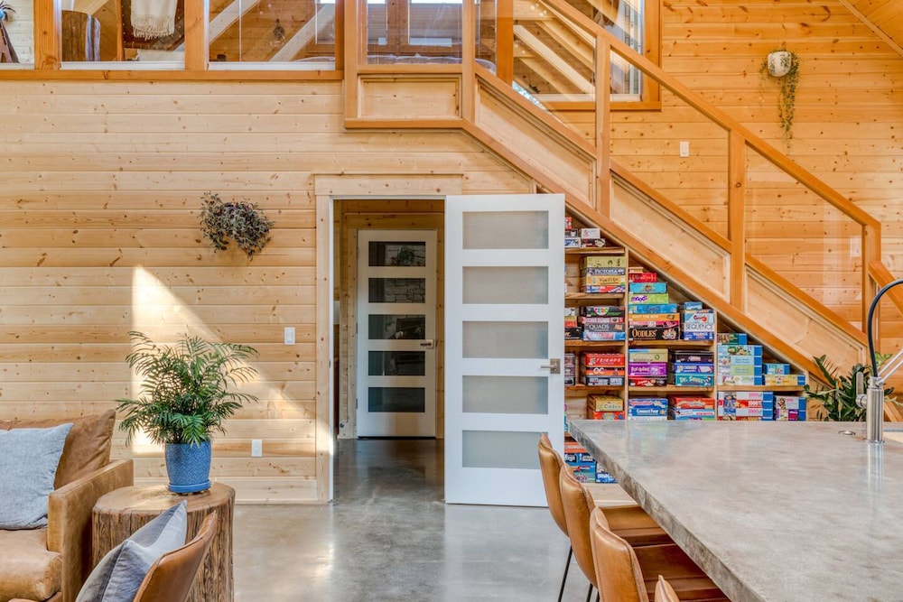 Boutique Cabin Design Luxury Hot Tub Path to Beach