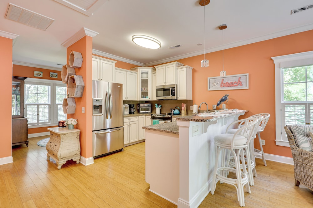 Steps to Ocean: Luxe Kure Beach Home w/ Game Room