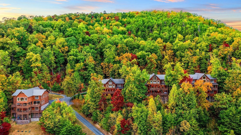 A View for All Seasons Luxe Smoky Mountain Cabin With Hot Tubs Game Room