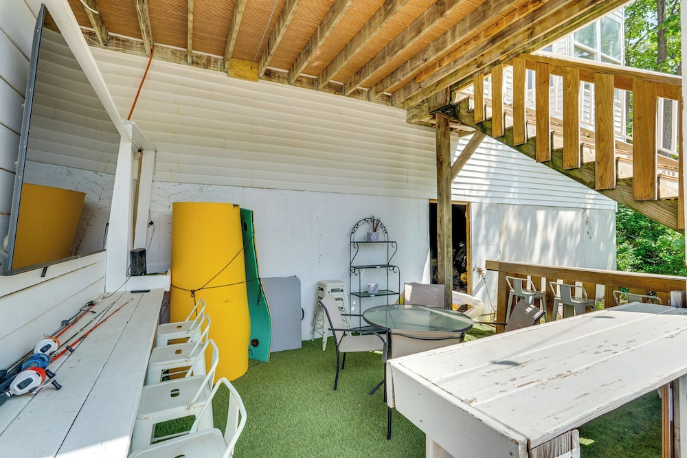 Dock Access + Lake View: Sunrise Beach Escape