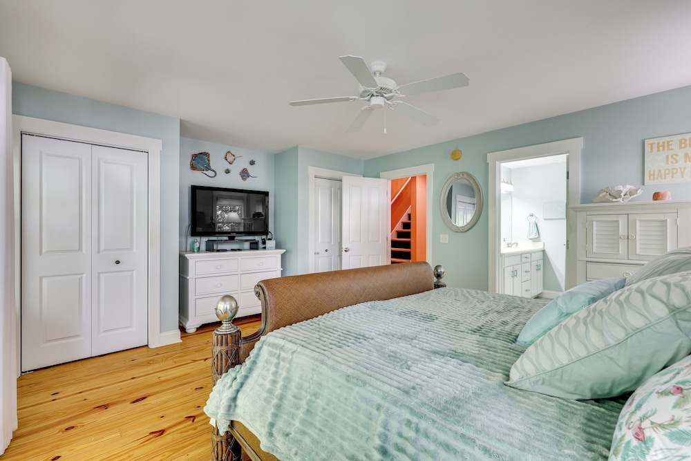 Steps to Ocean: Luxe Kure Beach Home w/ Game Room