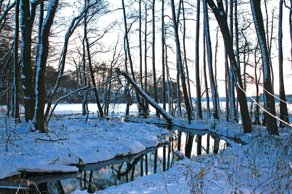 Bungalow am See mit Ruderboot in Klein Labenz