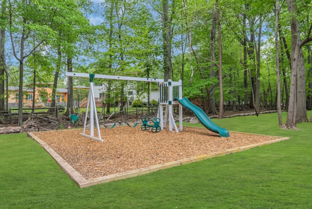 Cozy Family Home Fireplace and Backyard Playset