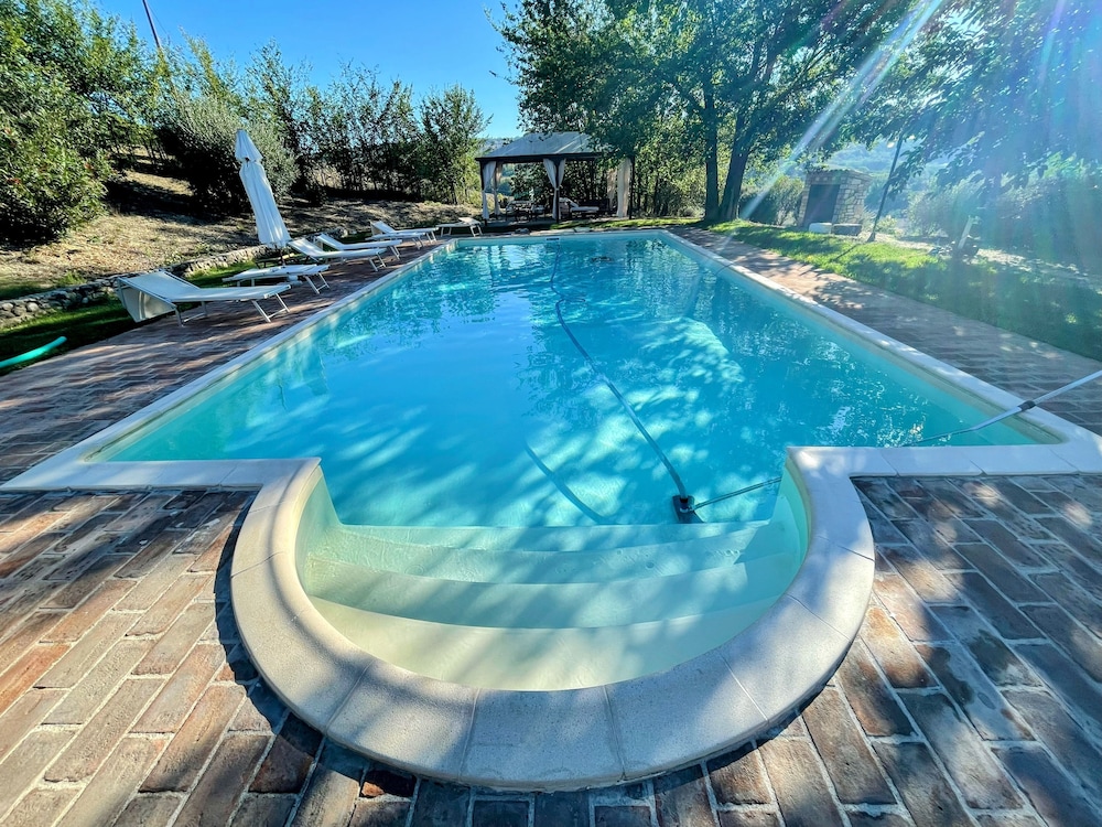 Detached Villa With Games Room, Pool, and Panoramic Views in San Damiano