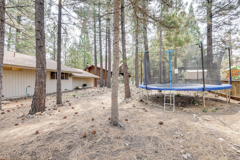 Game Room + Deck: Wooded Big Bear Lake Retreat