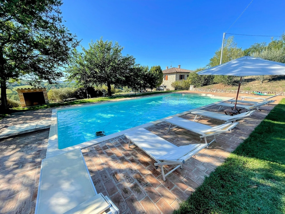 Detached Villa With Games Room, Pool, and Panoramic Views in San Damiano