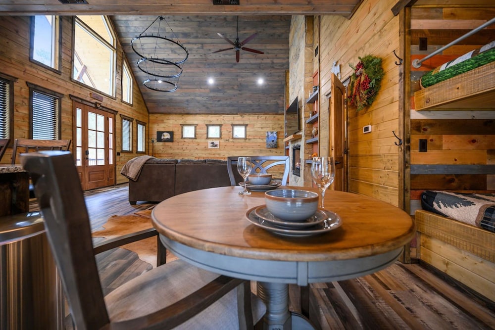 The Adirondack Hottub Shuffleboard Fireplace Foosball Table Arcade