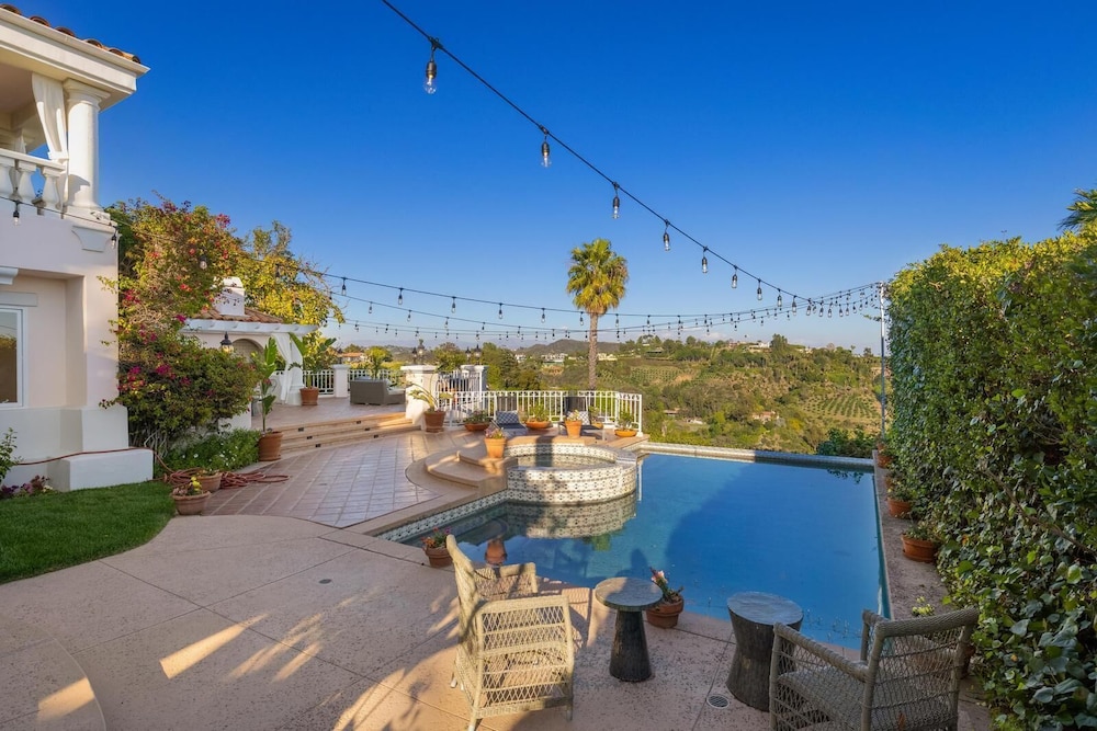 Stradella Spanish - Contemporary Mediterranean Estate w/ Resort-style Yard