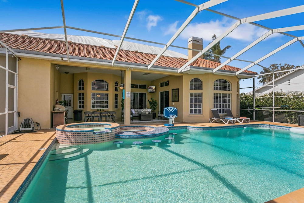 Waterfront Pool Pickleball Court Game Room