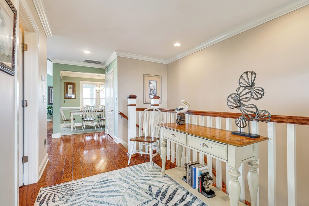 Steps to Beach: Gem w/ Views & Dock in Oak Island