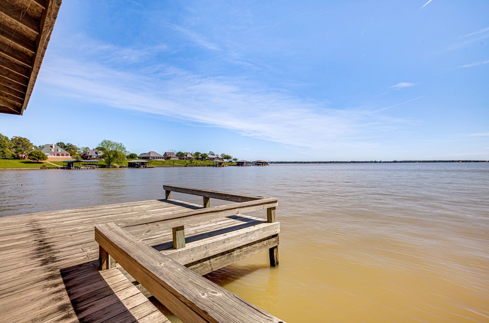 Waterfront Livingston Log Cabin w/ Private Dock! view 3