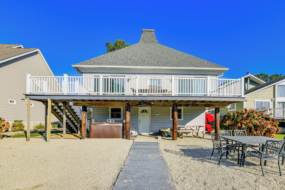 Private Dock & Deck: Waterfront Ocean Pines Home