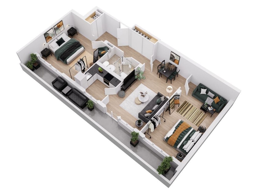 Modern Flat w Netflix Balcony top Location