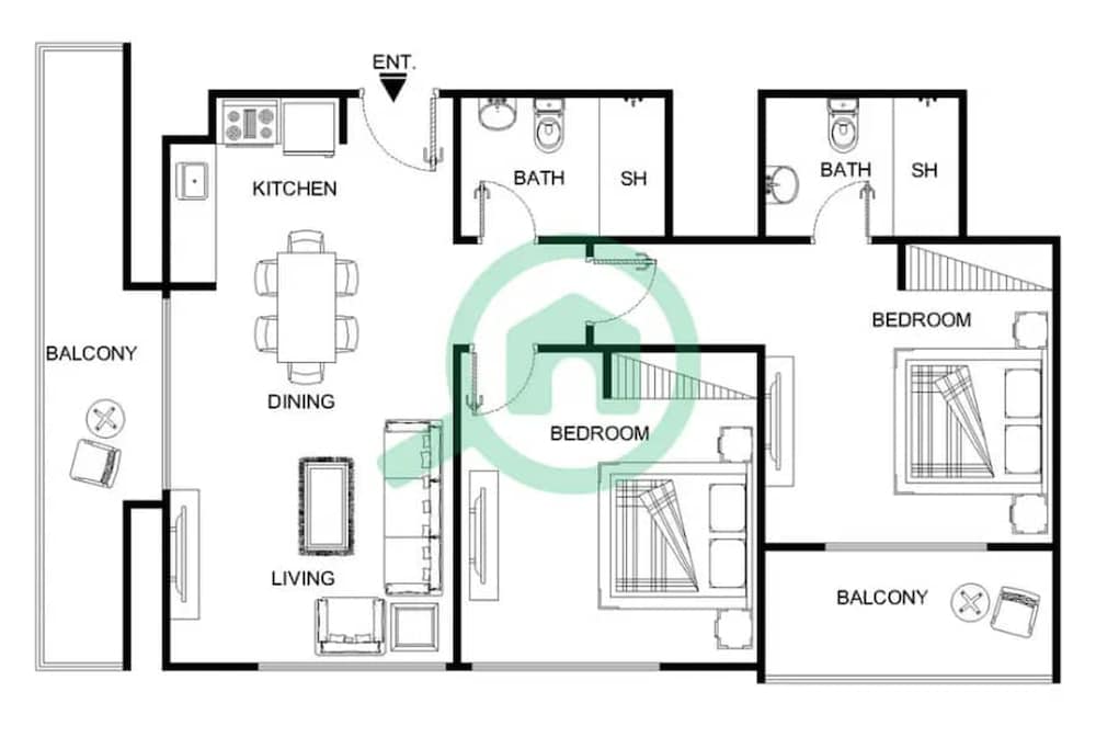 Lavish 2BR Apartment in Sobha Creek Vistas Reserve
