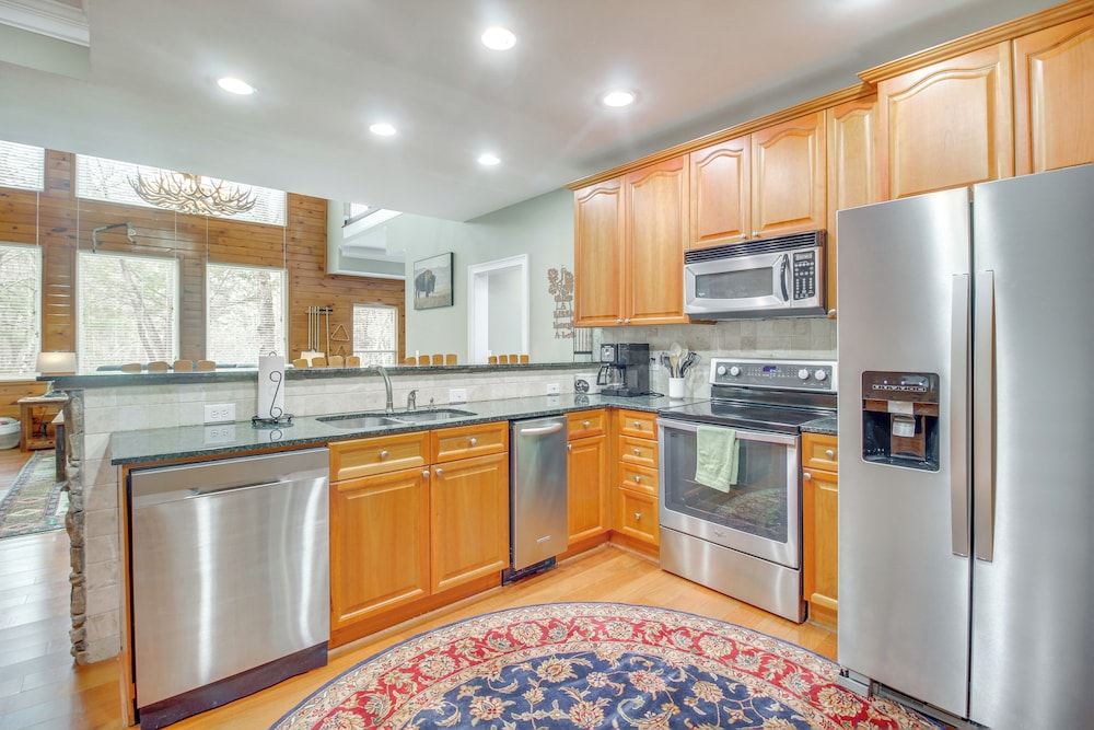 Game Room & Fire Pit: Riverfront Home in Ellijay!
