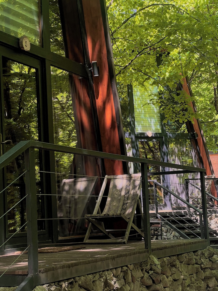 Eco village in the forest