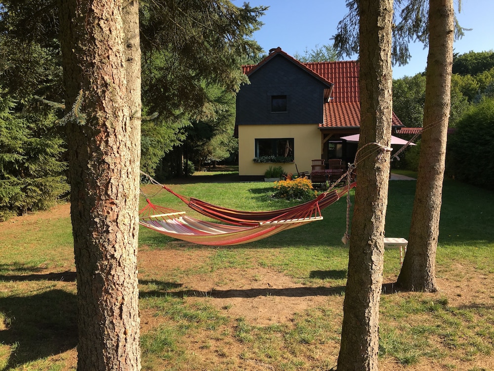 Ferienhaus Mirow-Lärz - Kamin Wald Ruhe