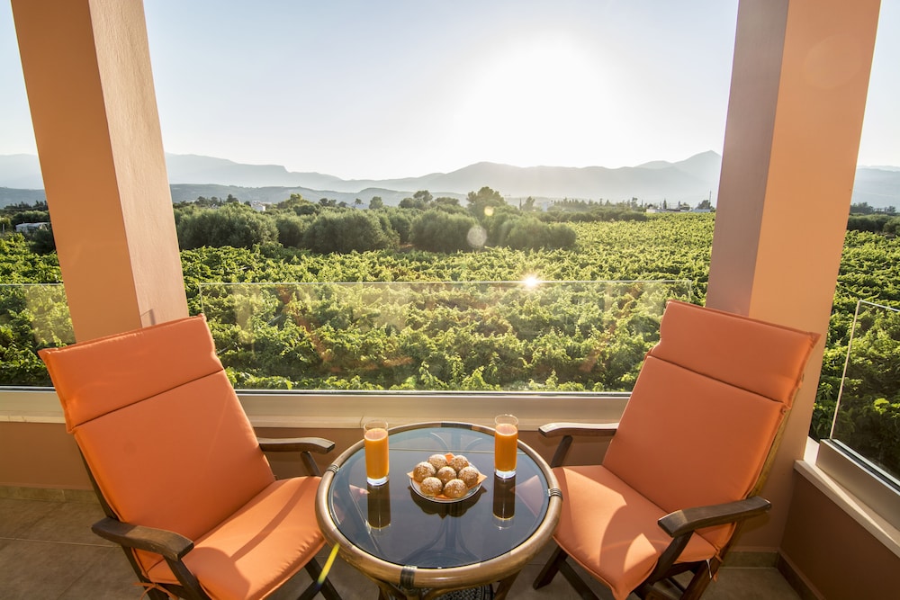 Cretan Vineyard Hill Villa Private Pool, Panoramic View, Beautiful Vineyard