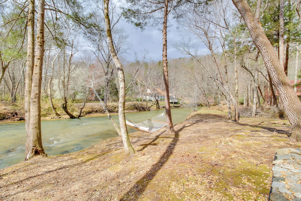 Game Room & Fire Pit: Riverfront Home in Ellijay!