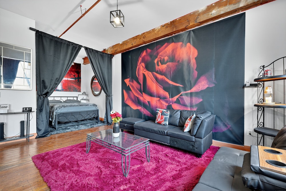 Beautiful 'rose Themed' Loft Near Downtown Detroit 1 Bedroom Apts