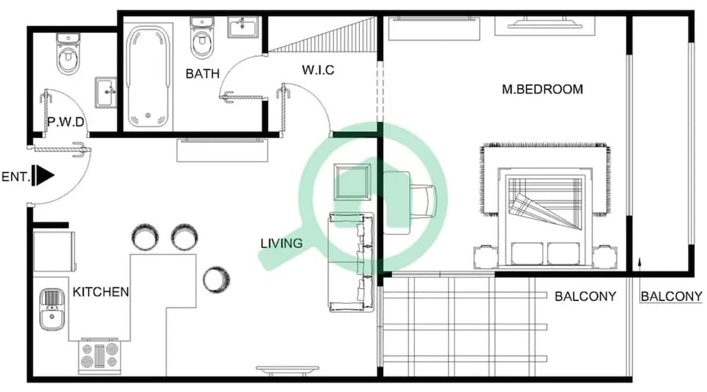 Pleasing 1-bedroom for 4 in JVC for Relaxing Getaway