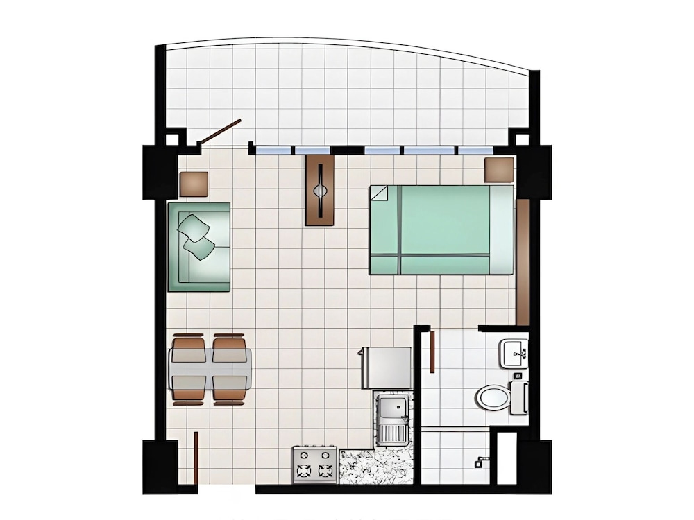 Spacious Studio Unit With Balcony and Seaview