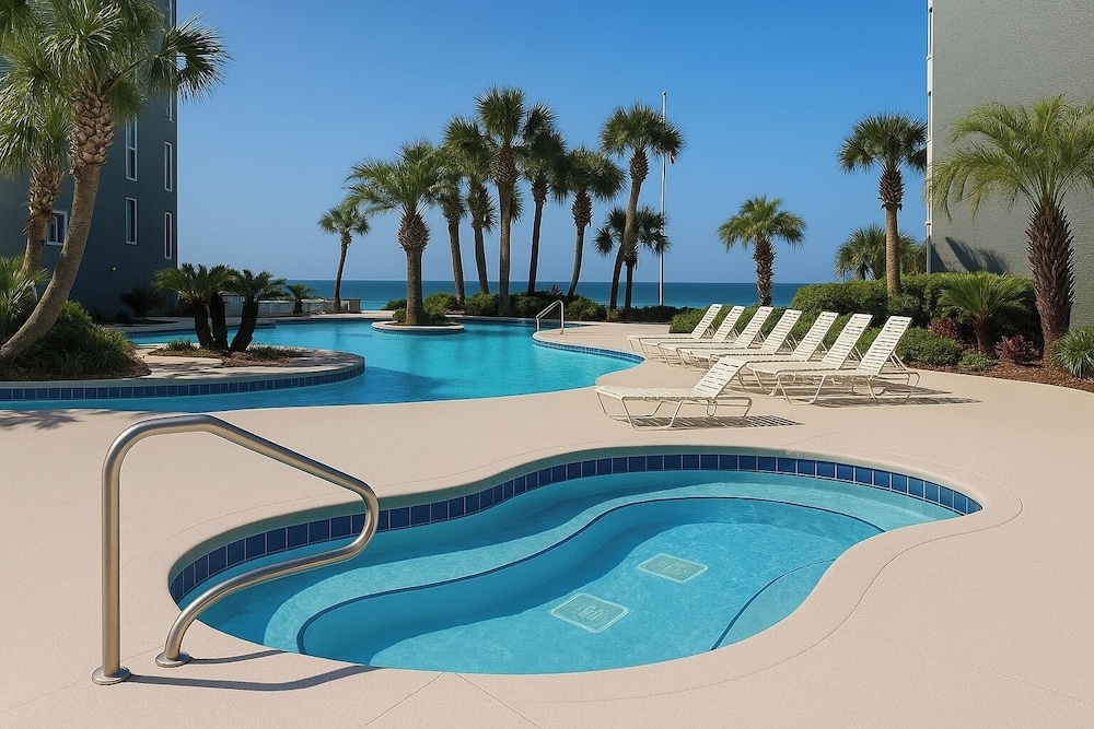 3BR Gulf-front Luxury w/ Pool Bar & Spa Baths