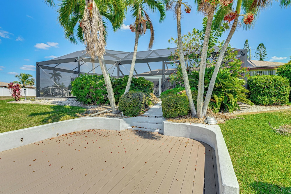 Walk to Park & Marina: Waterfront Cape Coral Home!