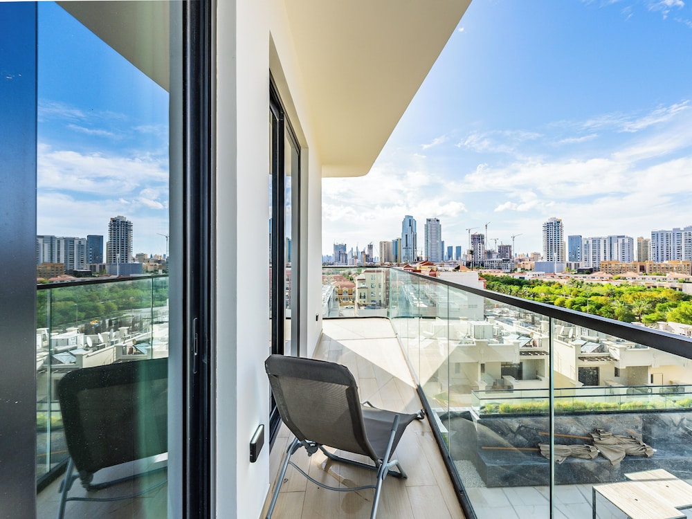 Apt with Artful Interior and Urban Views
