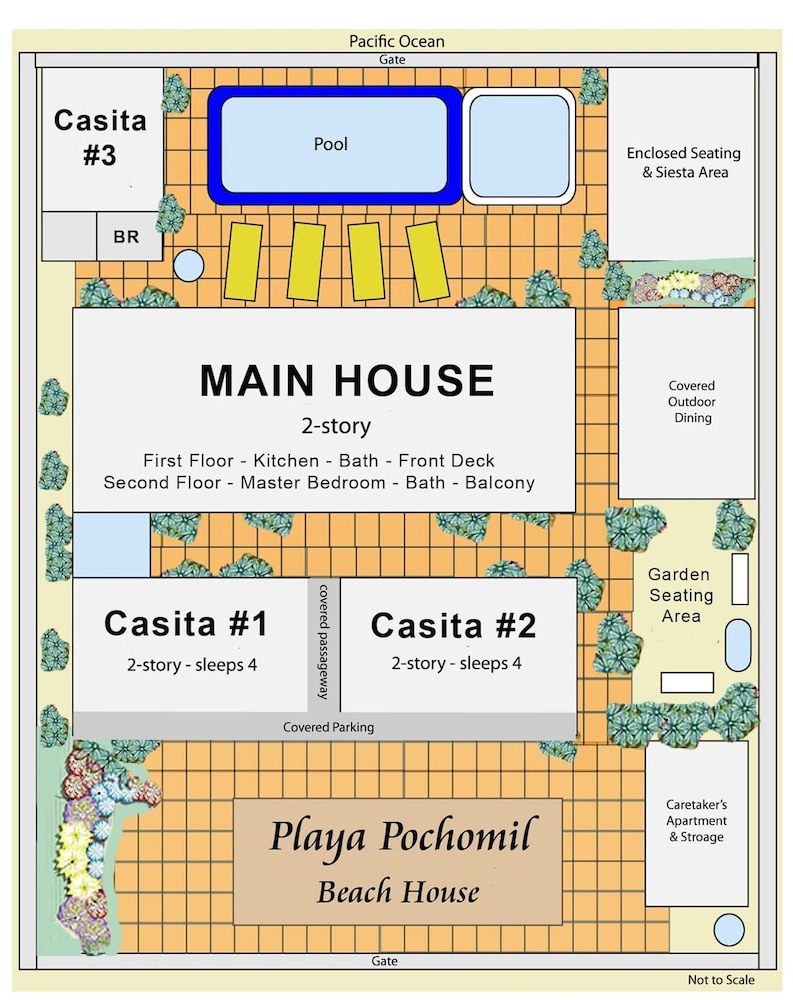 Ocean Front Private Casita w Pool AC Sleeps 4