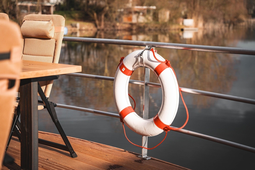 Houseboat in Weserbergland With Lake View