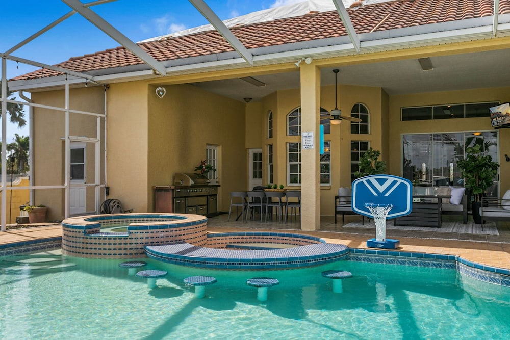 Waterfront Pool Pickleball Court Game Room