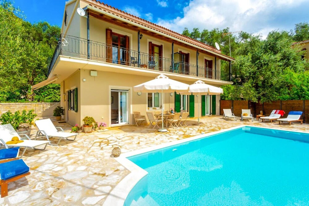 Villa Katerina Large Private Pool Walk to Beach Sea Views A C Wifi Car Not Required - 2359 view 3