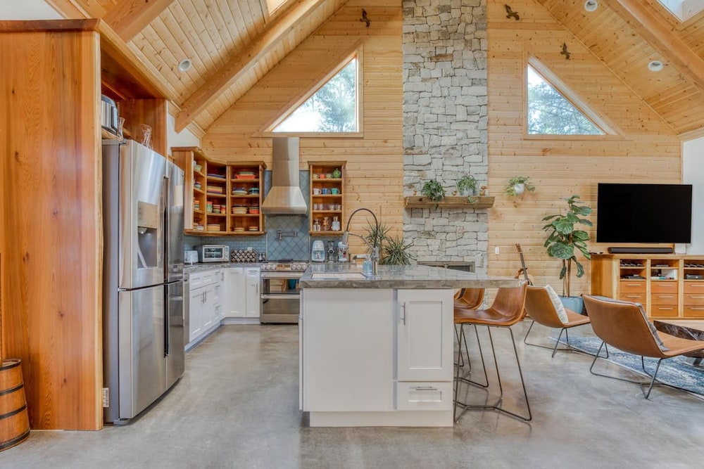 Boutique Cabin Design Luxury Hot Tub Path to Beach