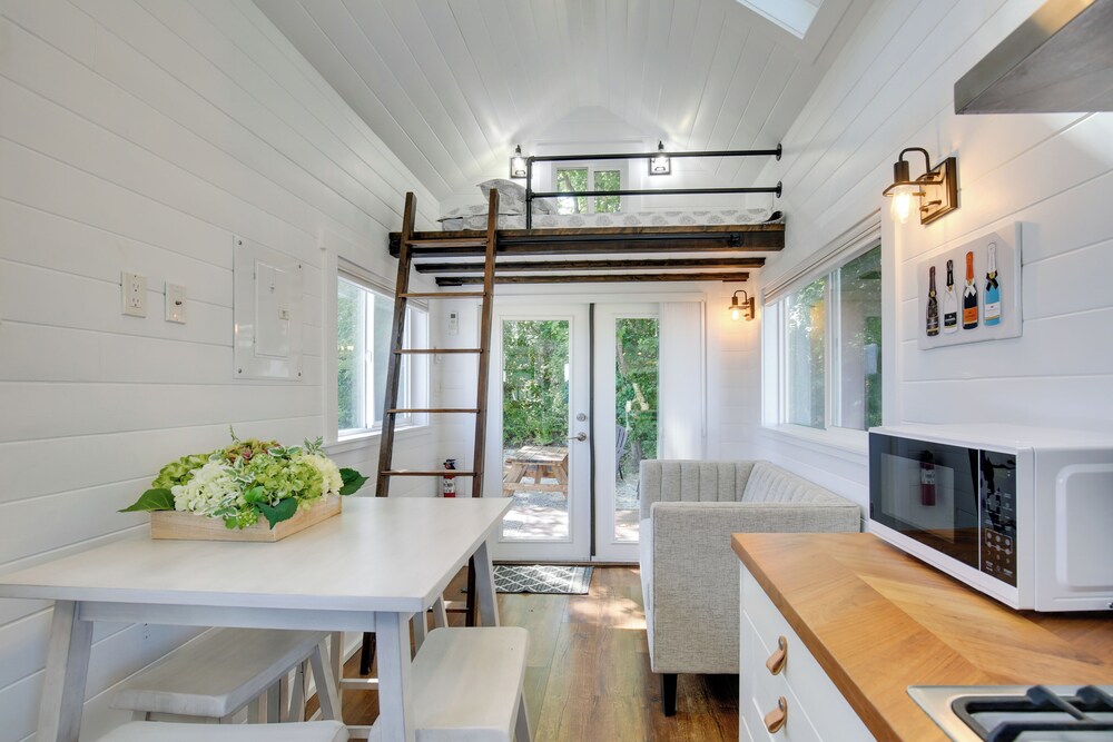 The Merlot Bungalow Defiance Tiny Home on Trail