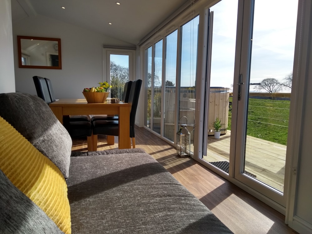 Cleeves Cabins, Ailsa Luxury Lodge With hot tub view 2