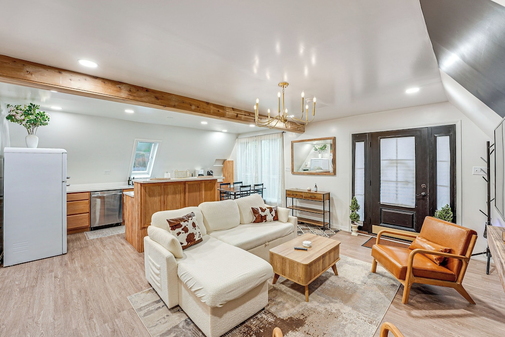 Walk to Fox Lake: Pet-friendly A-frame w/ Fire Pit