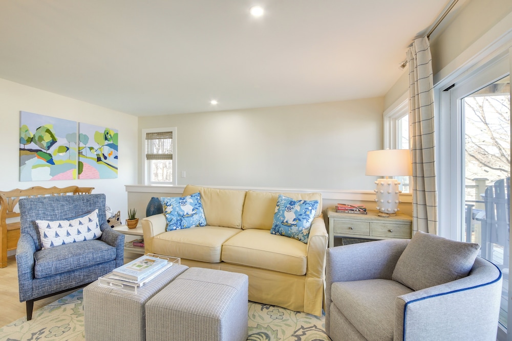 Deck w/ Water Views: Quiet East Boothbay Retreat!