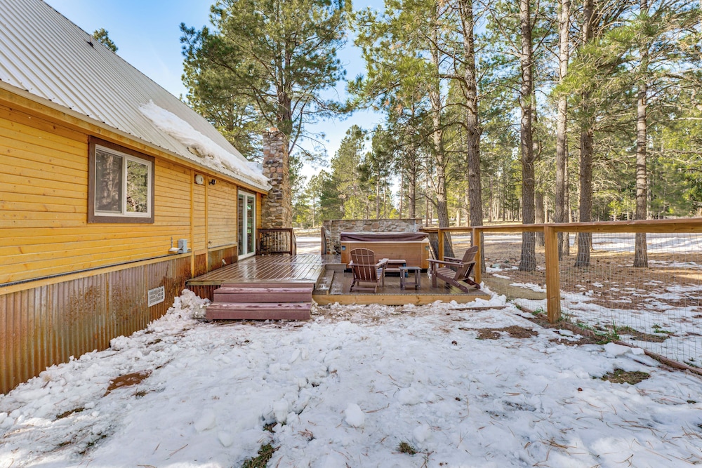 Hot Tub + Fireplace: Cozy Angel Fire A-frame Cabin
