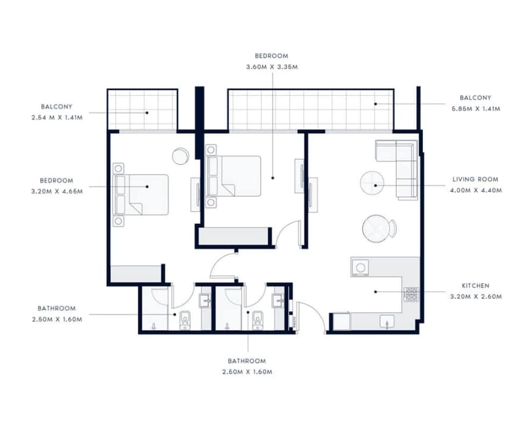 Modern and Peaceful 2 Bedroom in Amber by Azizi