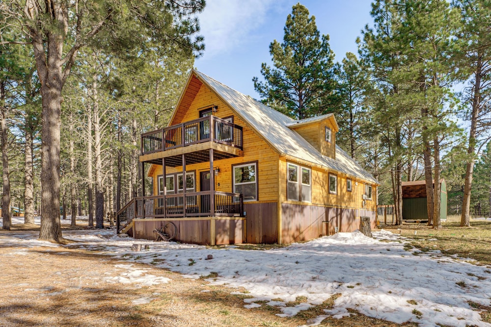 Hot Tub + Fireplace: Cozy Angel Fire A-frame Cabin