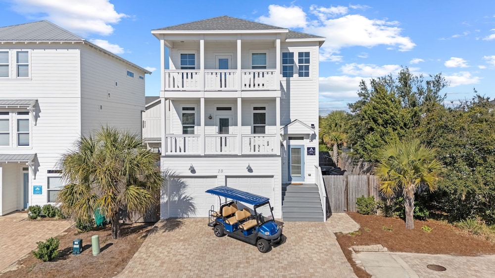 Blue Surf Lane Miramar Beach Home w Pool Firepit Golf Cart Quick Beach Access