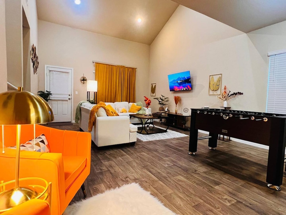 Spacious 4BR Home w Game Room Office Backyard