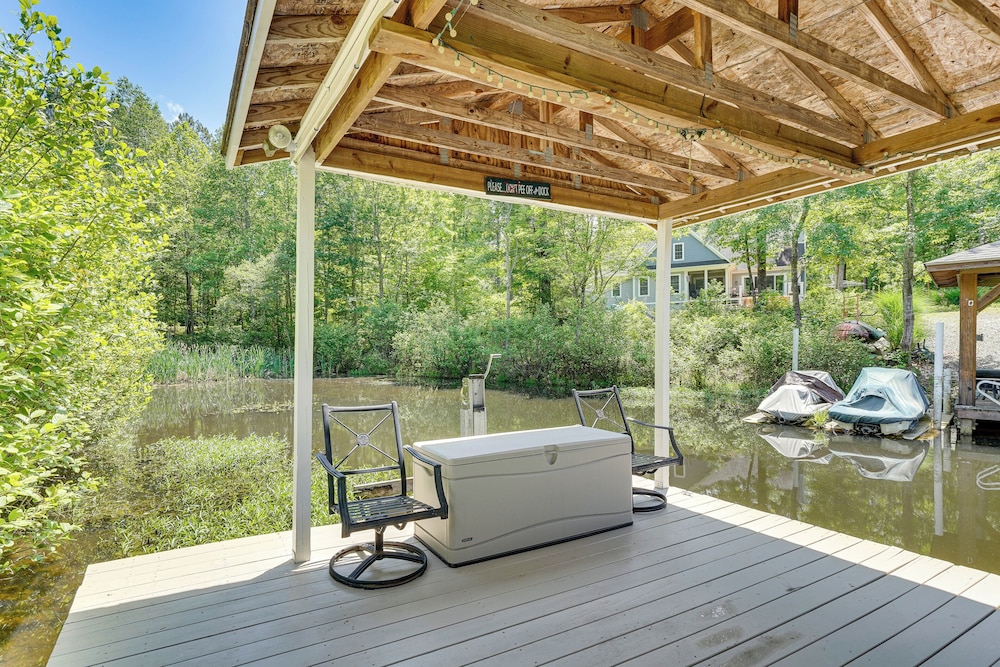 Private Dock + Fire Pit: Serene Lake Gaston Escape