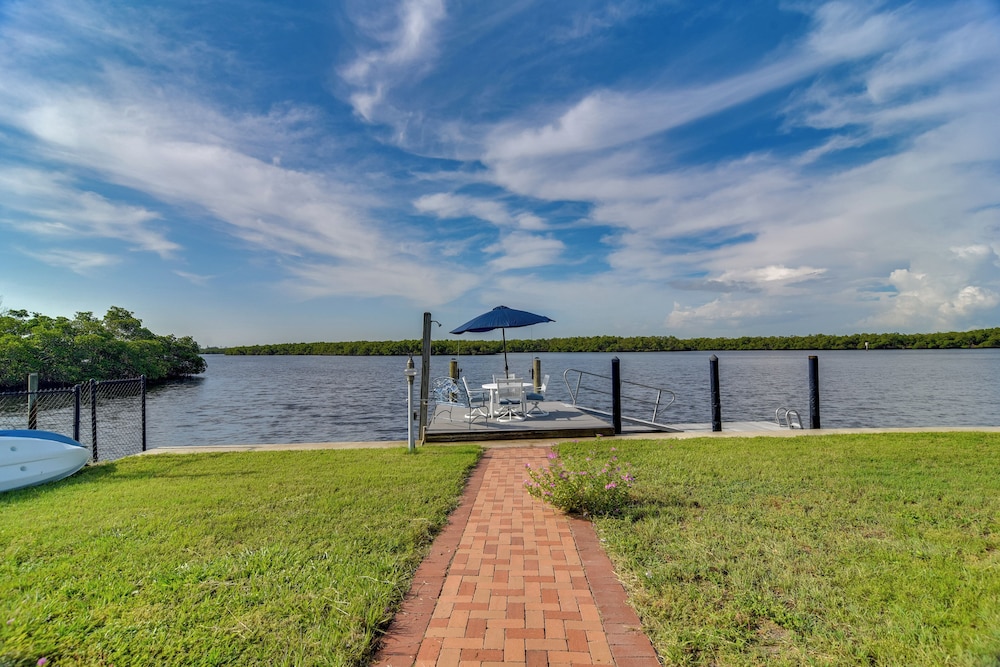 Riverfront Ruskin Home w/ Boat Dock, 1 Mi to Beach