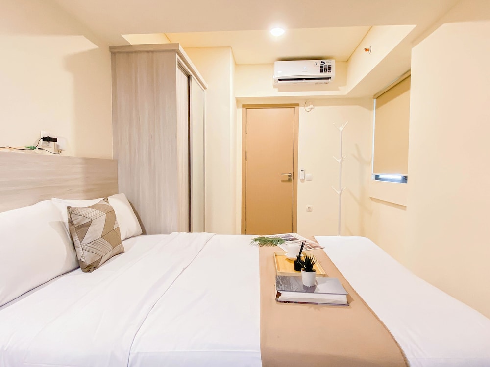 Minimalist Warm Beige Studio At Meikarta Apartment
