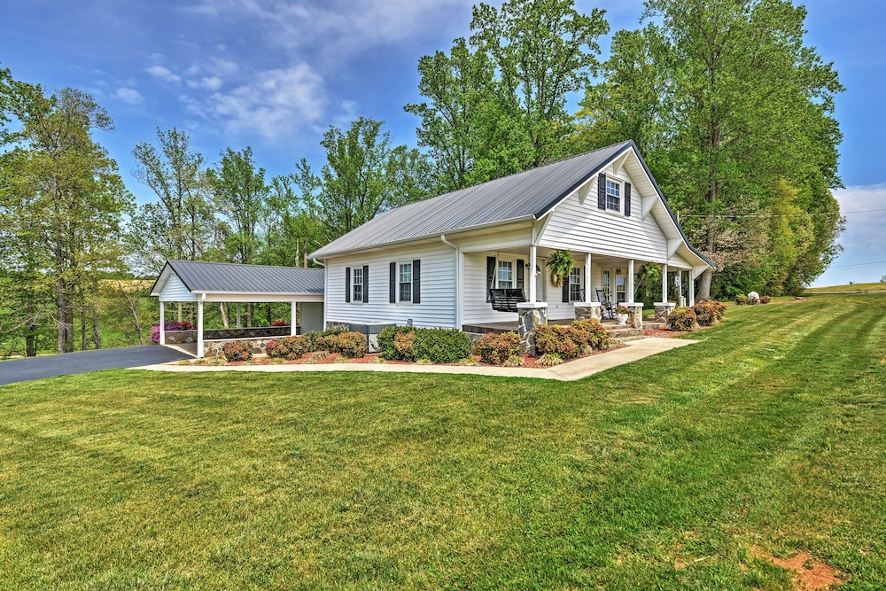 Dobson Farmhouse w/ Wraparound Porch & Fire Pit!