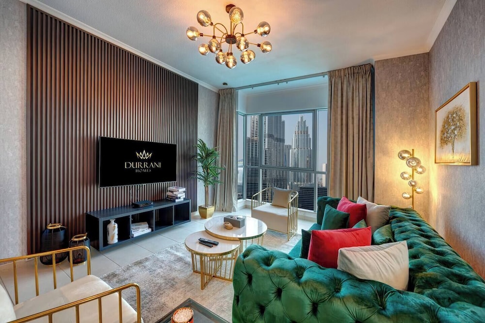 Durrani Homes Luxe Living with Burj Khalifa and Fountain View third room without partition